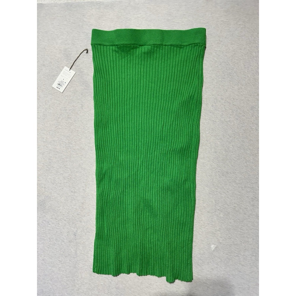 NWT A New Day Green Ribbed Midi Pencil Skirt L Large‎ - Picture 7 of 7